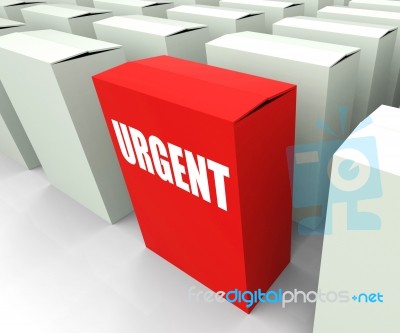Urgent Box Refers To Urgency Priority And Critical Stock Image