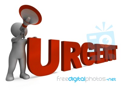 Urgent Character Shows Important Critical And Desperate Stock Image