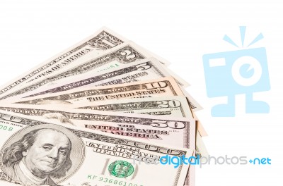 Us Dollar Banknote On White Background Stock Photo