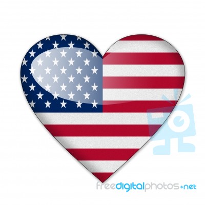 Us Flag In Heart Shape Stock Image