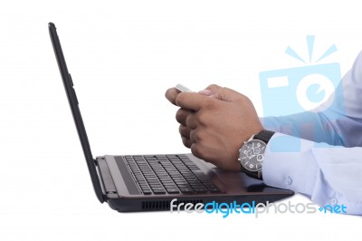 Using Cellphone Stock Photo