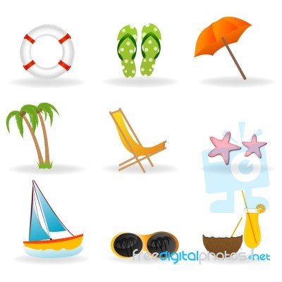 Vacation Icons Stock Image