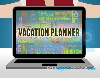 Vacation Planner Means Date Vacational And Plans Stock Image