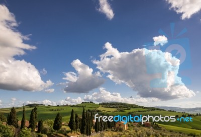 Val D'orcia, Tuscany/italy - May 19 : Farmland In Val D'orcia Tu… Stock Photo