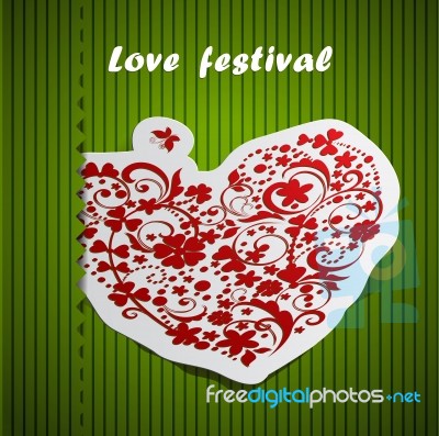 Valentine Day Heart Design Card Stock Image