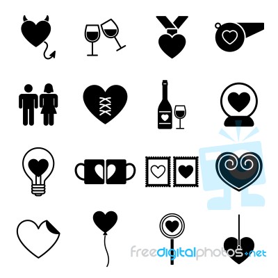 Valentine Icon Set  Illustration Stock Image