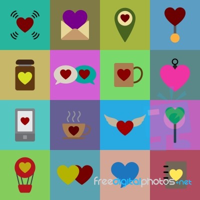 Valentine Icon Set  Illustration Stock Image