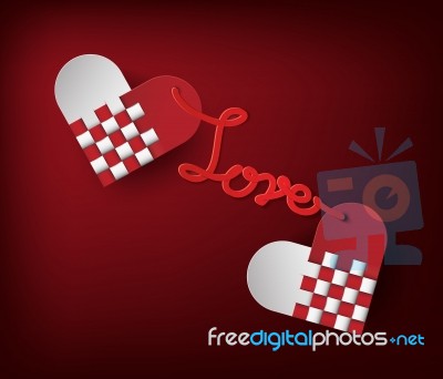 Valentines Day. Abstract Paper Hearts Stock Image