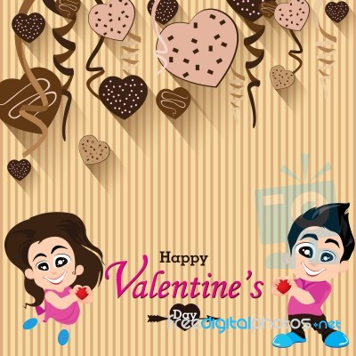 Valentine's Day And Lovers On Heart Chocolate Party Background. Party Heart Chocolate And Full Heart On Colorful Background Stock Image Valentine's Day And Lovers On Heart Chocolate Party Background. Party Heart Chocolate And Full Heart On Colorful Background Stock Image