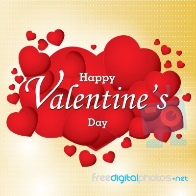 Valentine's Day And Red Heart On Colorful Background.  Valentine's Day Stock Image