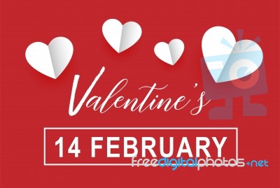 Valentines Day  With Hearts Background. 14 February Stock Image
