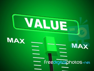 Value Max Indicates Upper Limit And Ceiling Stock Image