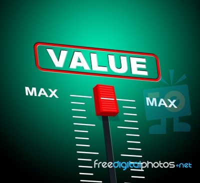 Value Max Represents Upper Limit And Cost Stock Image