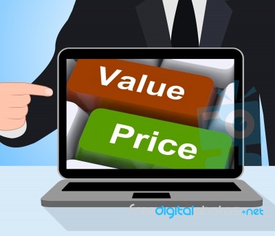 Value Price Computer Mean Product Quality And Pricing Stock Image