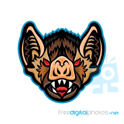 Vampire Bat Head Mascot Stock Image