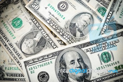 Variety Of Dollar Bills Stock Photo