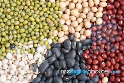 Various Colorful Dried Legumes Beans As Background Stock Photo