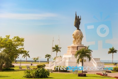 Vasco Nunez De Balboa Monument. Panama City, Republic Of Panama,… Stock Photo