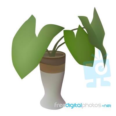 Vase With Leaves Stock Image