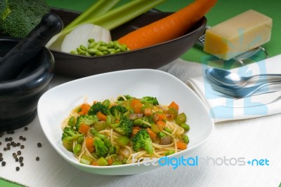 Vegetable Pasta Stock Photo