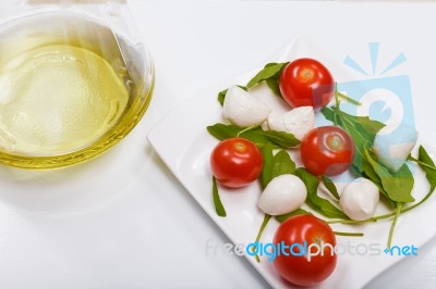 Vegetarian Caprese Salad Stock Photo