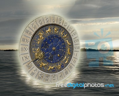 Venetian Clock Stock Photo