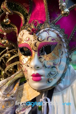 Venetian Mask For Sale At Winter Wonderland In Hyde Park Stock Photo