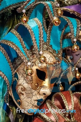 Venetian Masks For Sale At Winter Wonderland In Hyde Park Stock Photo
