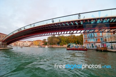 Venice Calatrava Bridge Della Costituzione Stock Photo