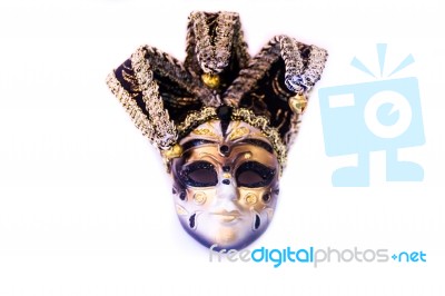 Venice Carnival Mask On White Background Stock Photo