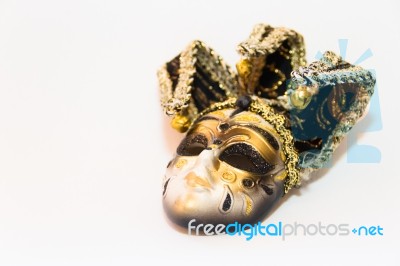 Venice Carnival Mask On White Background Stock Photo