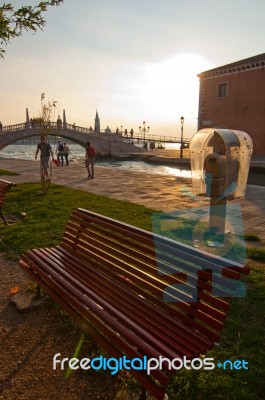 Venice Italy Unusual Scenic View Stock Photo