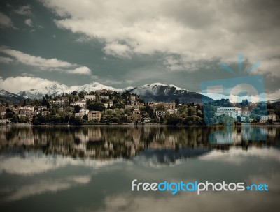 Verbania Town On The Lake Maggiore Stock Photo