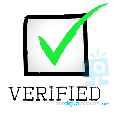 Verified Tick Means Guaranteed Authentic And Approved Stock Image