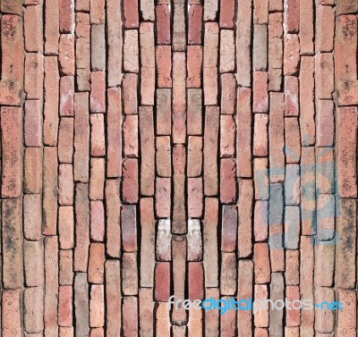 Vertical Brickwork Stock Photo