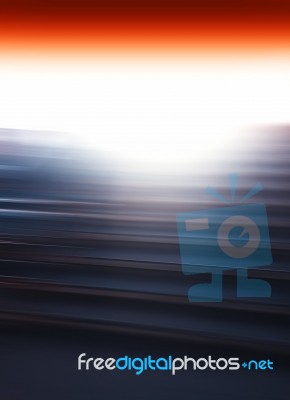 Vertical Stairs With Orange Sky Motion Blur Abstraction Backgrou… Stock Photo