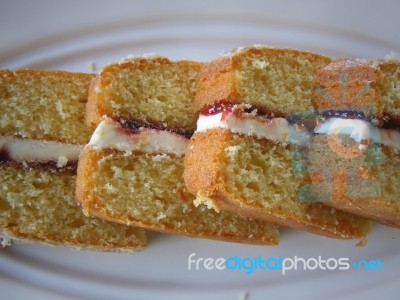 Victoria Sponge Stock Photo