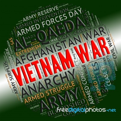 Vietnam War Means North Vietnamese Army And America Stock Image
