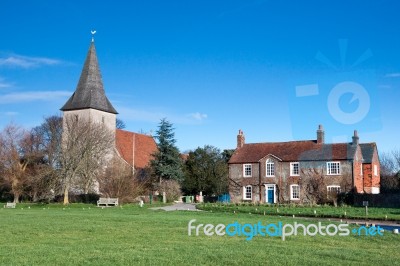 View Across The Green At Bosham Stock Photo