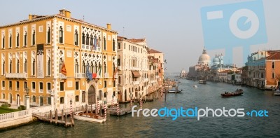 View Down The Grand Canal In Venice Stock Photo