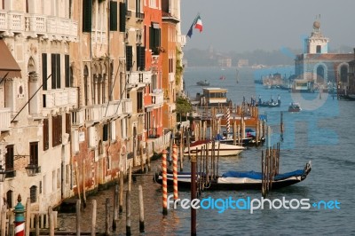 View Down The Grand Canal In Venice Stock Photo