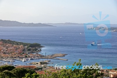 View Down To Palau In Sardinia Stock Photo