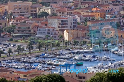 View Down To Palau In Sardinia Stock Photo