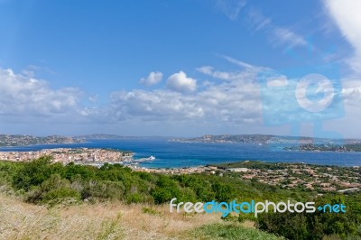 View Down To Palau In Sardinia Stock Photo View Down To Palau In Sardinia Stock Photo