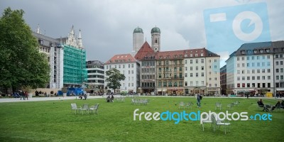 View From Schrammerstrasse In Munich Stock Photo