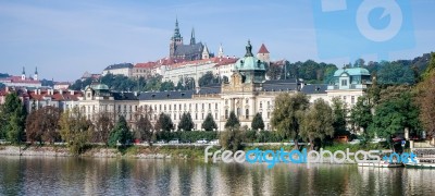 View From The Cechuv Bridge In Prague Stock Photo