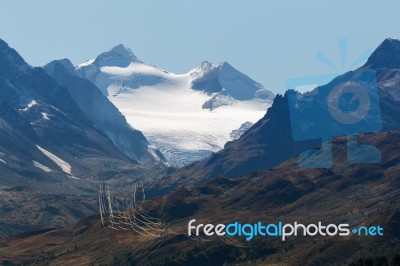 View From The Gotthard Pass In Switzerland Stock Photo
