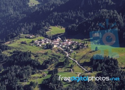 View From The Gotthard Pass In Switzerland Stock Photo