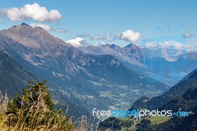 View From The Gotthard Pass In Switzerland Stock Photo
