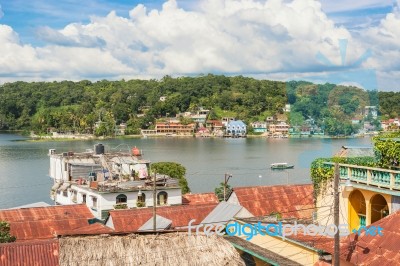View From The Historical Island Of Flores At The Lake Peten Itza… Stock Photo